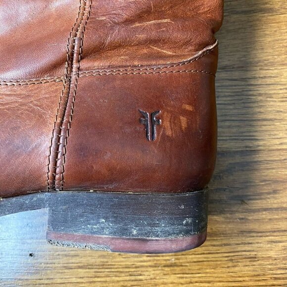 Frye Boots Vintage Melissa Button Cognac Leather Riding Tall 77167 - Picture 5 of 13